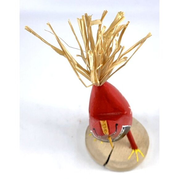 Folk Art Chicken Rooster Wearing Vest Navajo Native Whiterock Hand Crafted 8.5" - Picture 6 of 7